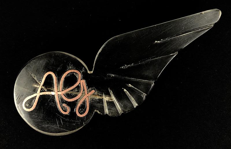 WW2 Spitfire Fighter Plane salvaged perspex AG wing fundraising badge