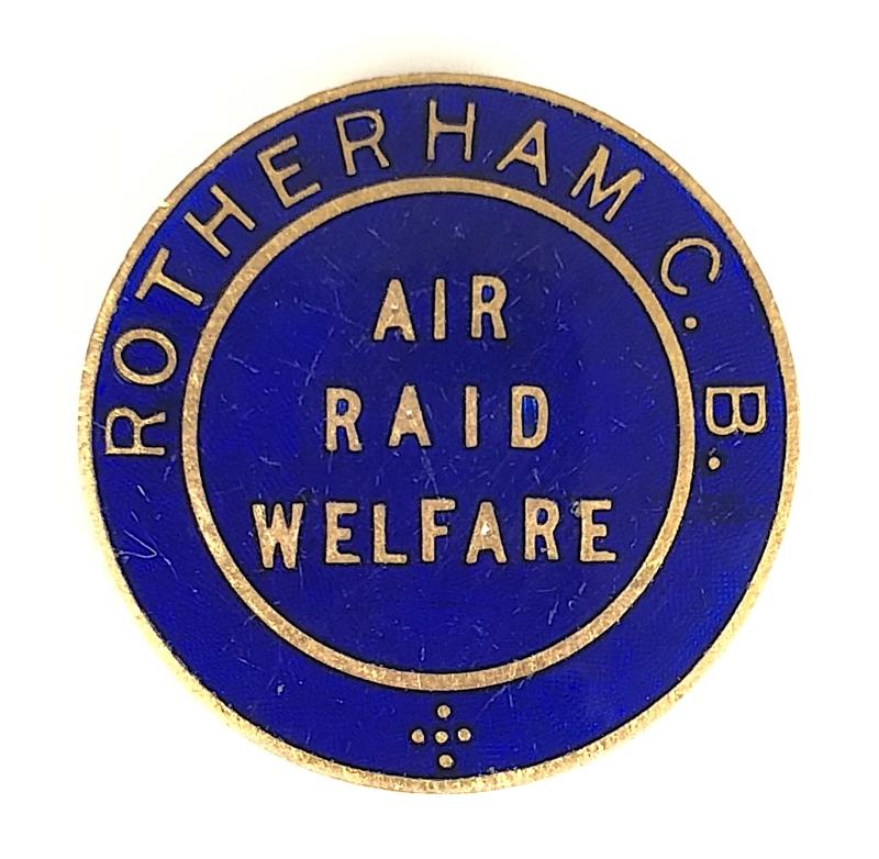 WW2 Rotherham County Borough Air Raid Welfare home front badge South Yorkshire