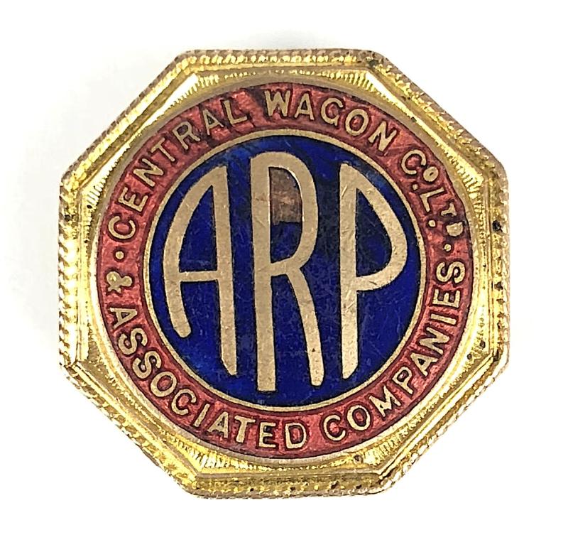 Central Wagon Co Ltd ARP Air Raid Precauctions Badge Wigan