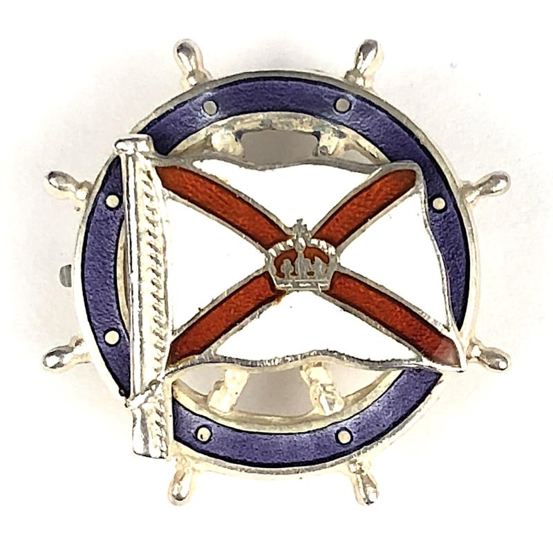 Royal Mail Lines House Flag 1913 silver ships wheel badge by Michael Emanuel Southampton