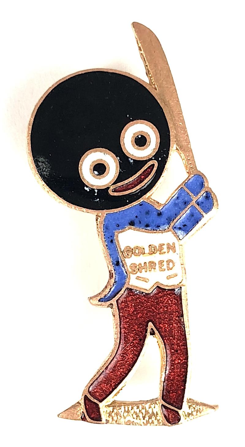 Robertsons Golly cricketer white waistcoat badge R.E.V. Gomm