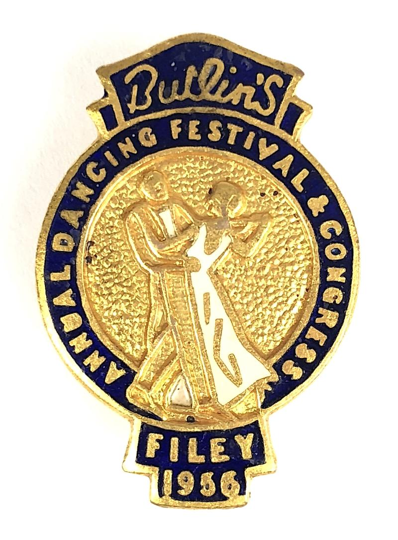 Butlins 1956 Filey Annual Dancing Festival & Congress badge