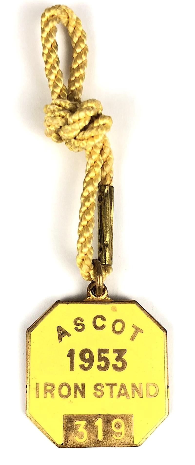 Ascot Racecourse 1953 Iron Stand horse racing membership badge