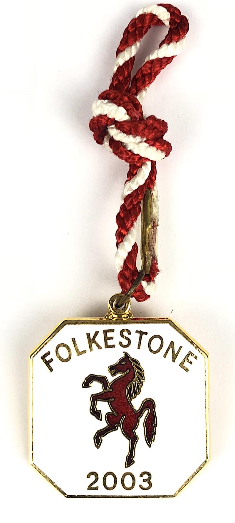 2003 Folkestone Racecourse Horse Racing Club Badge closed course Kent