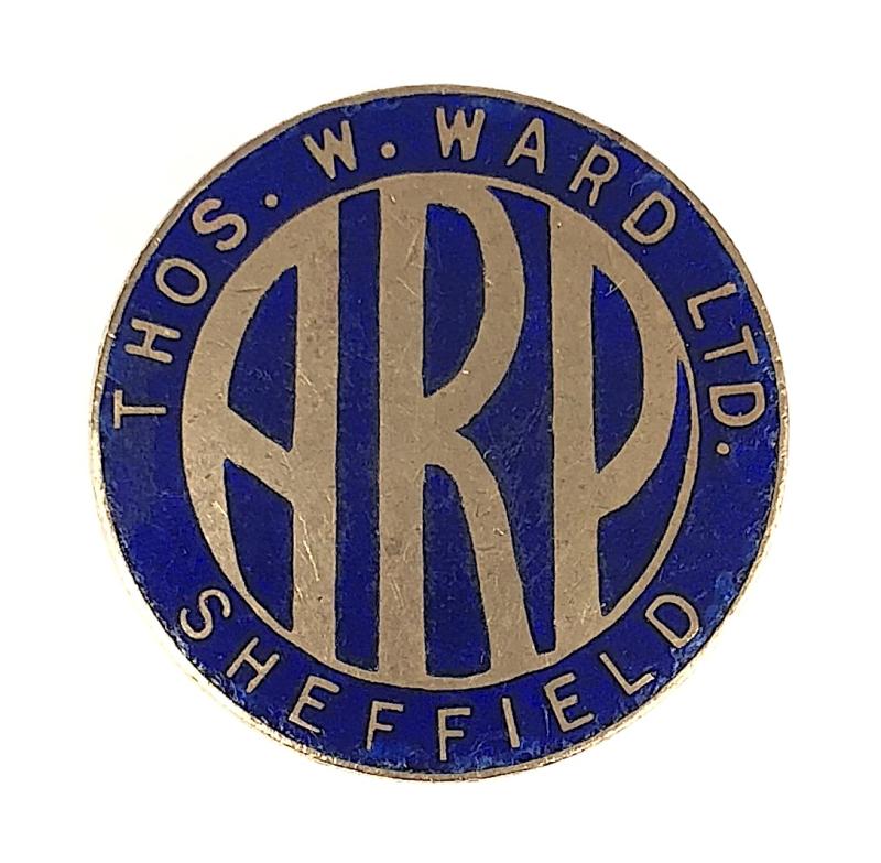 Thos. W. Ward Ltd Sheffield ARP air raid precautions warden badge