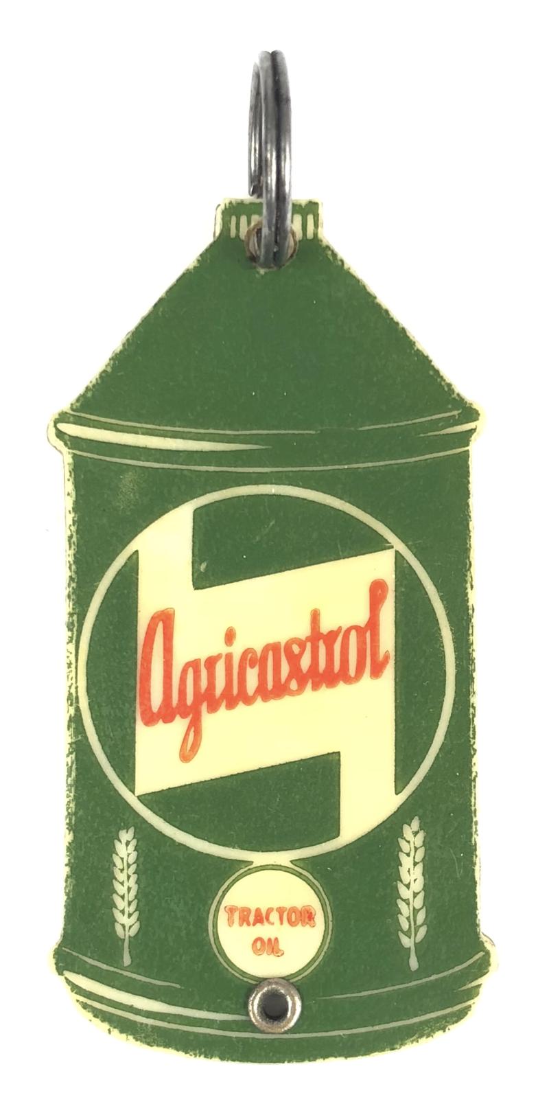 Agricastrol Tractor Oil Can key ring advertising vintage badge