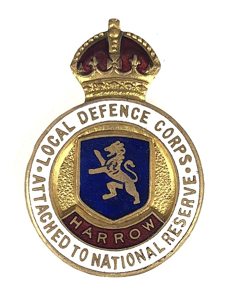 WW1 Harrow Local Defence Corps Attached To National Reserve Numbered Badge