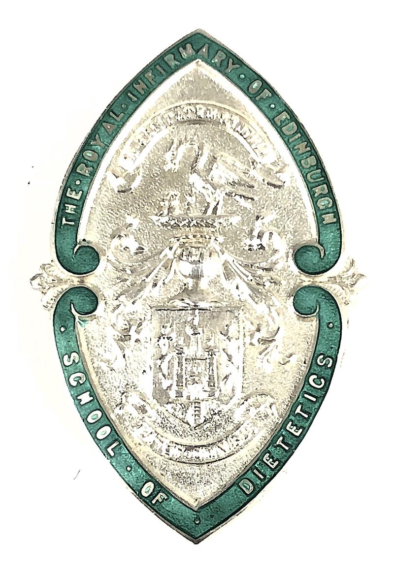 Royal Infirmary of Edinburgh School of Dietetics 1950 Hm Silver Badge Scotland