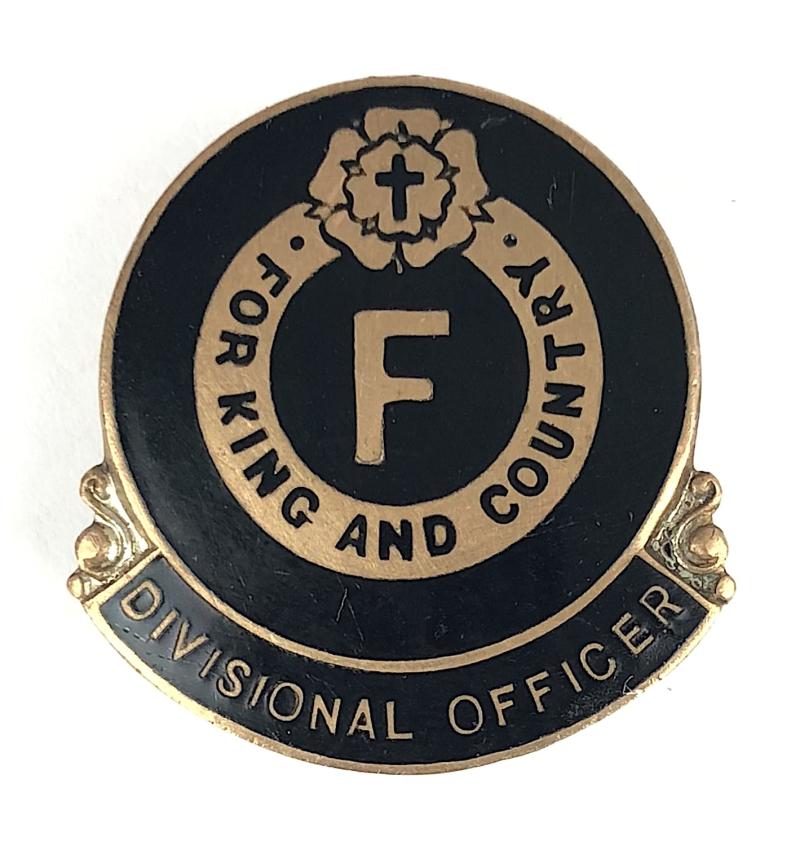 British Fascists Divisional Officer 3rd patt For King and Country badge