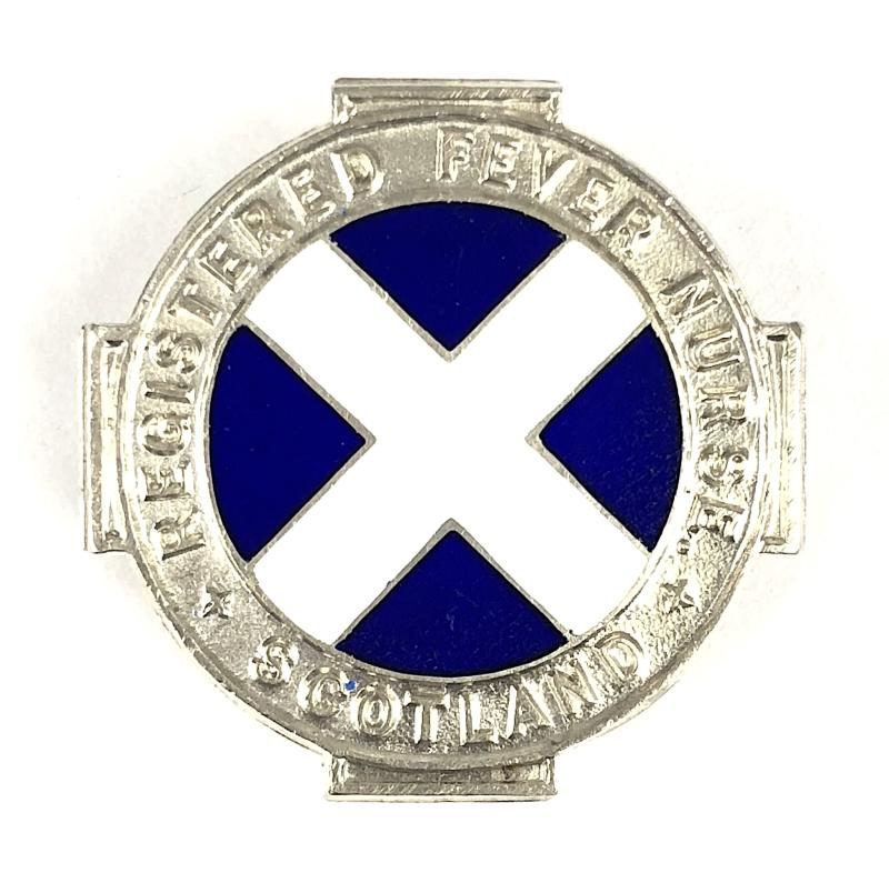 Registered Fever Nurse Scotland 1950 Hm silver RFN badge