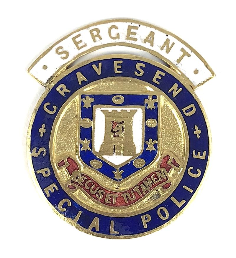 WW1 Gravesend Special Police Sergeant Badge NO FITTINGS