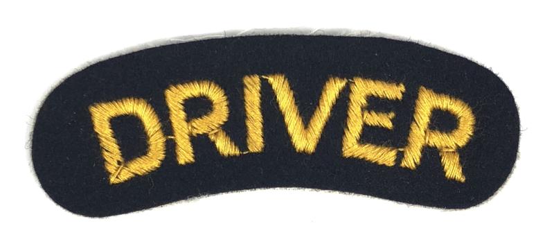 WW2 Civil Defence Driver Shoulder Title Badge introduced 1941