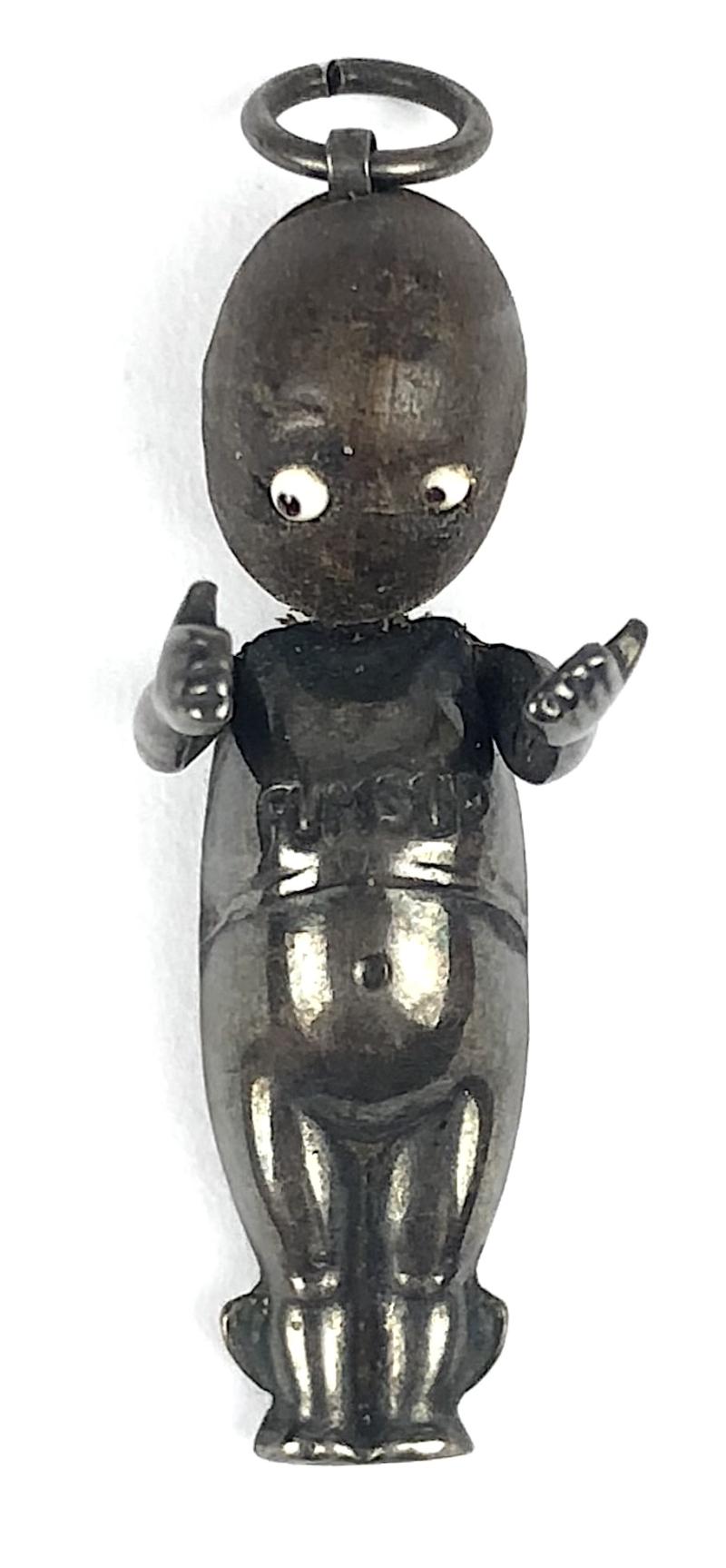 WW1 Fumsup Touch Wood lucky charm silver pendant doll