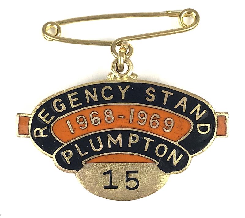1968-1969 Regency Stand Plumpton Racecourse horse racing club badge