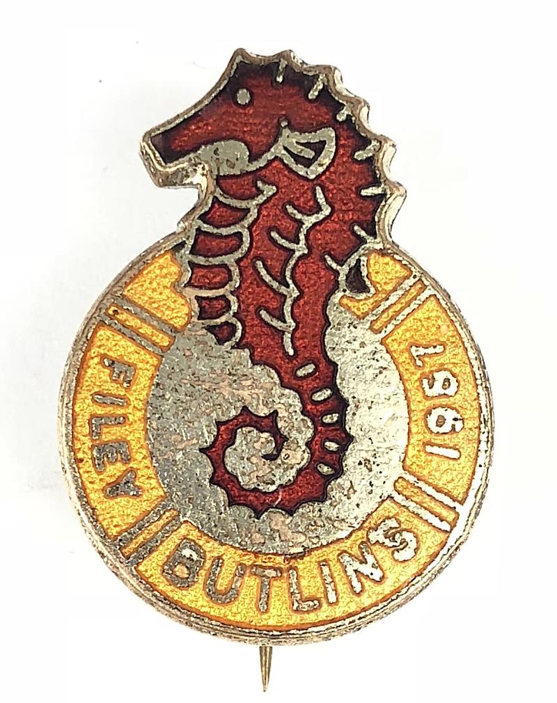 Butlins 1957 Filey holiday camp seahorse badge