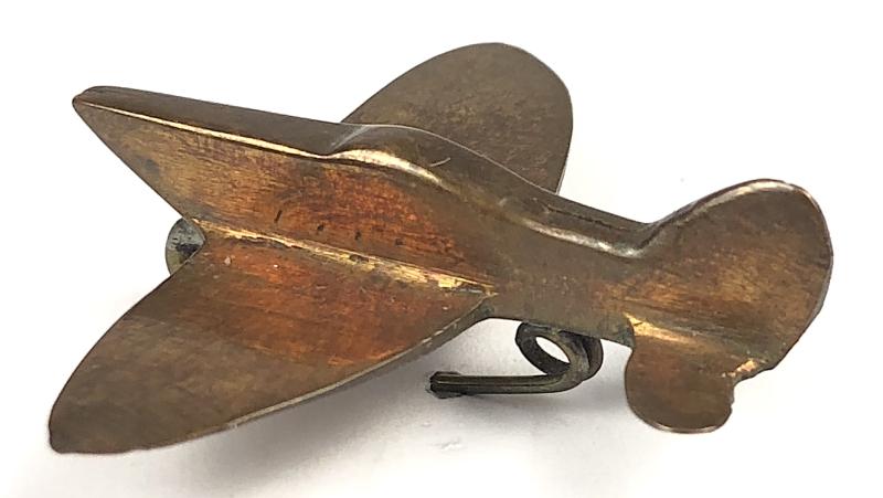 WW2 Spitfire Fighter Plane copper penny fundraising badge