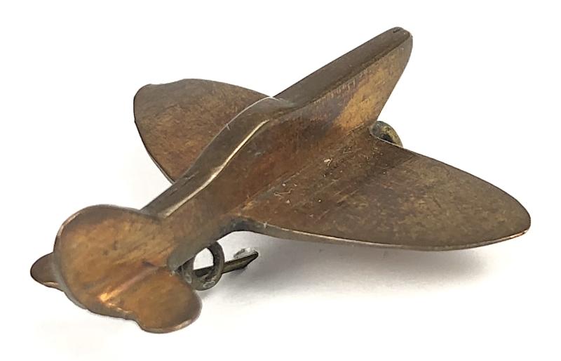WW2 Spitfire Fighter Plane copper penny fundraising badge
