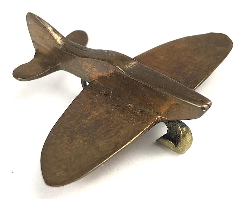 WW2 Spitfire Fighter Plane copper penny fundraising badge