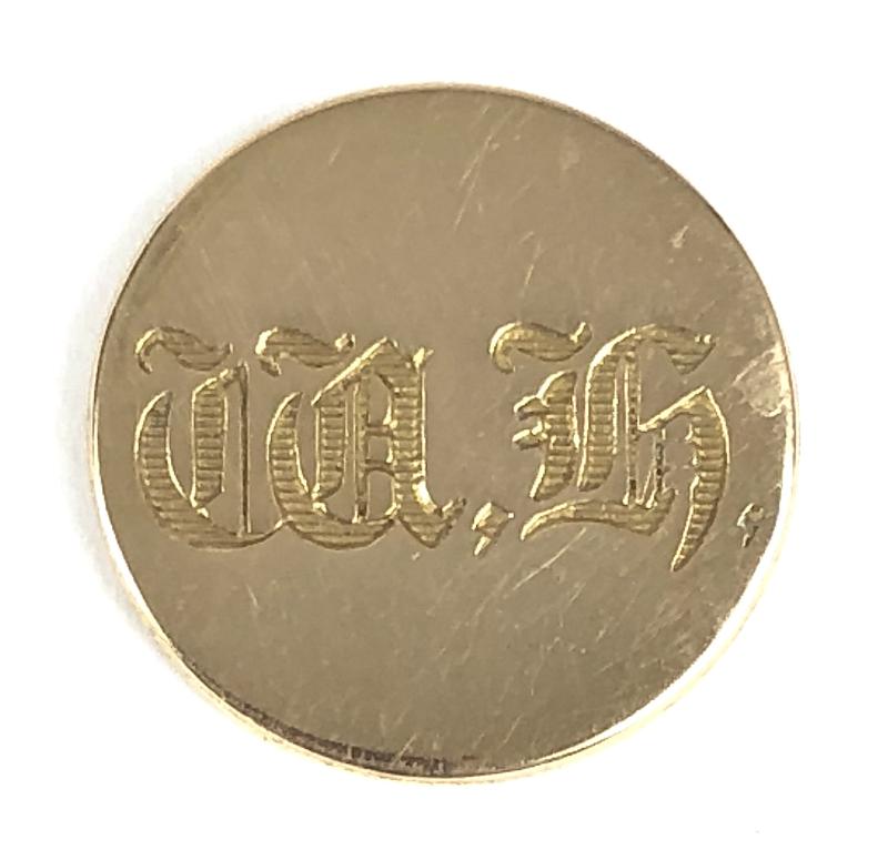 The Wilton Hunt Club brass engraved script button c. late 19th century