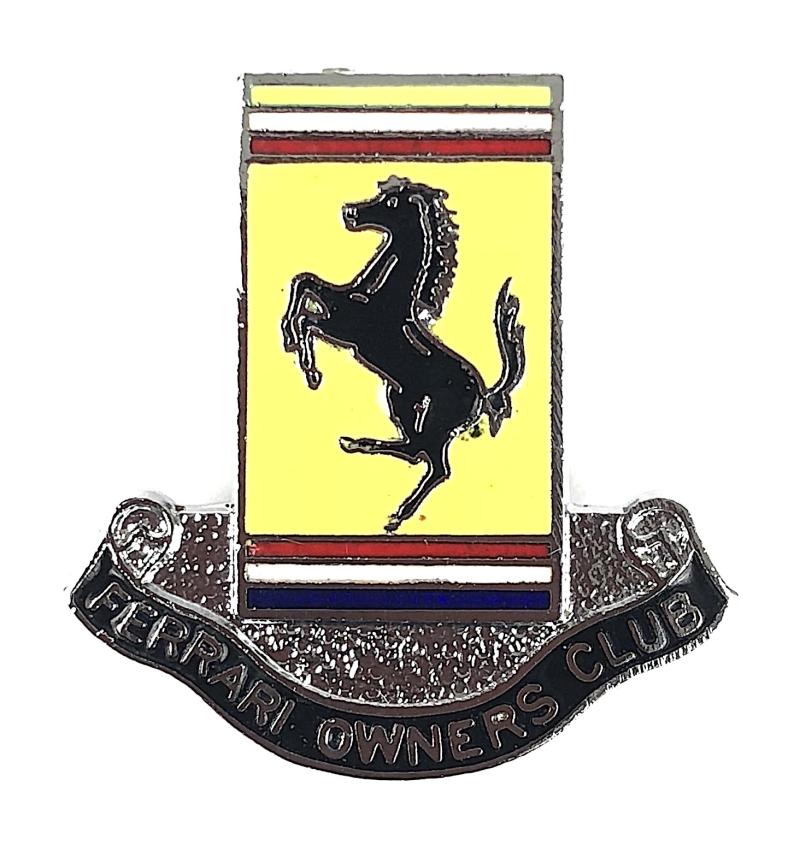 Ferrari Owners Club Prancing Horse Emblem Vintage Pin Badge