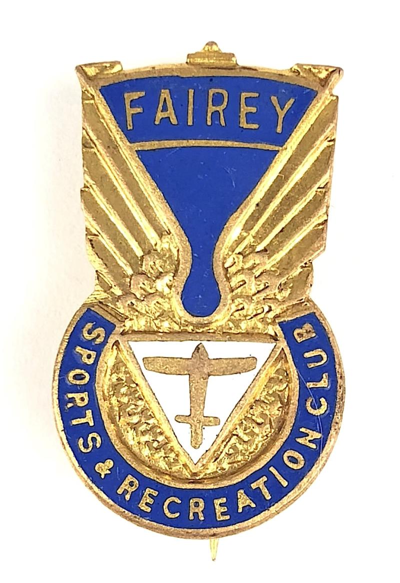 Fairey Aviation Company Ltd Sports & Recreation Club members badge c.1940's