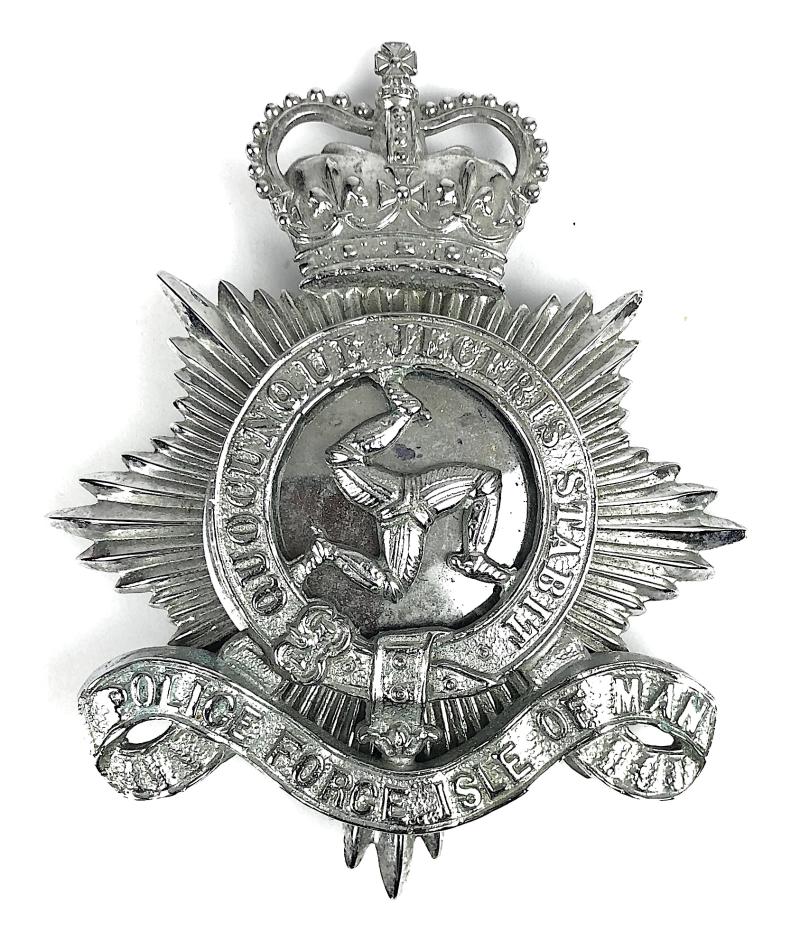 Police Force Isle of Man Helmet Plate Badge post 1953