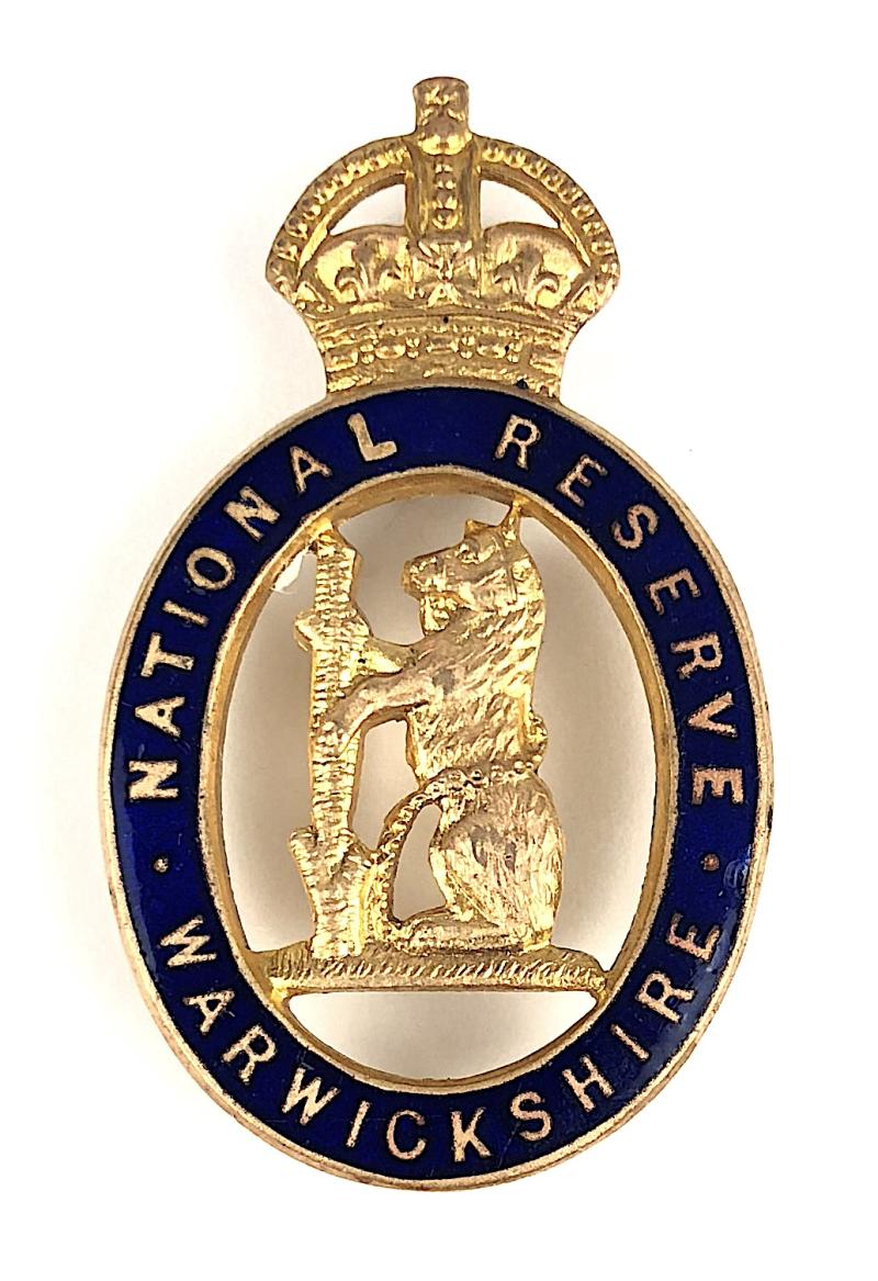 WW1 National Reserve Warwickshire home front badge