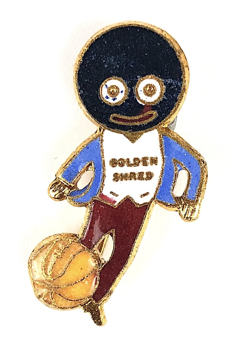 Robertsons Golly footballer white waistcoat advertising badge F&S