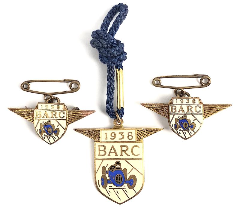 Brooklands Automobile Racing Club BARC 1938 set of badges