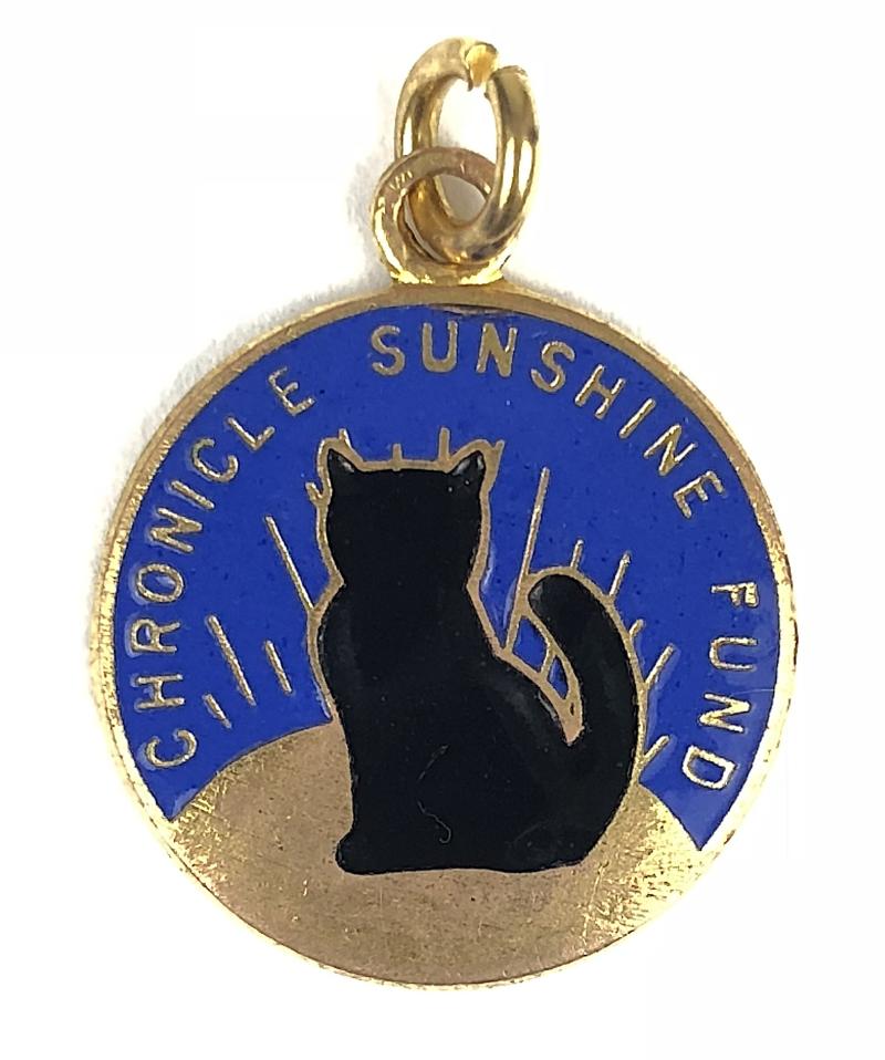 Newcastle Chronicle Sunshine Fund Black Cat Good Luck Badge