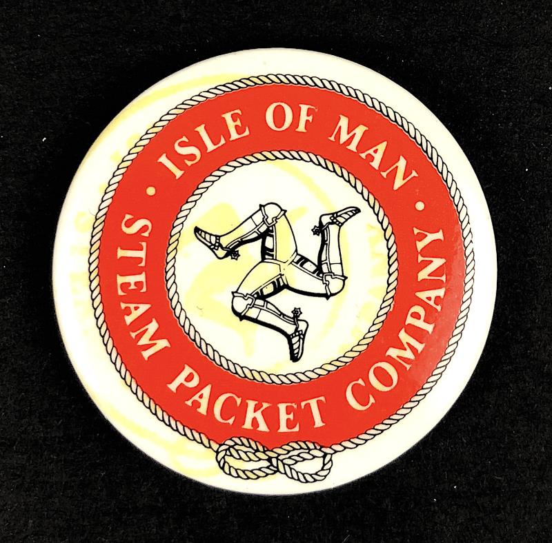 Isle of Man Steam Packet Company Souvenir Celluloid Tin Button Badge