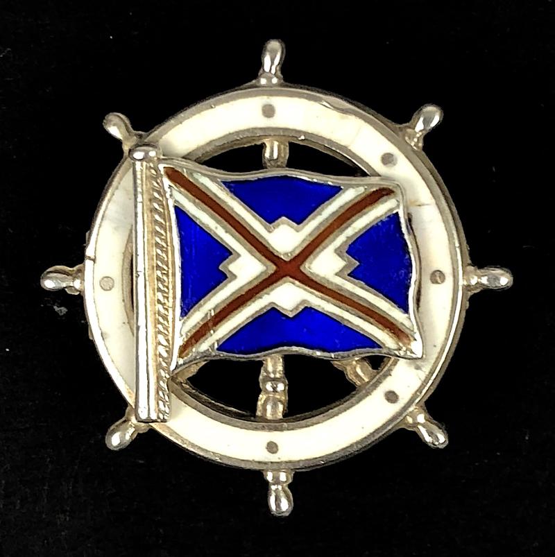 Union-Castle Mail Steamship Co 1909 silver ships wheel badge by Michael Emanuel Southampton