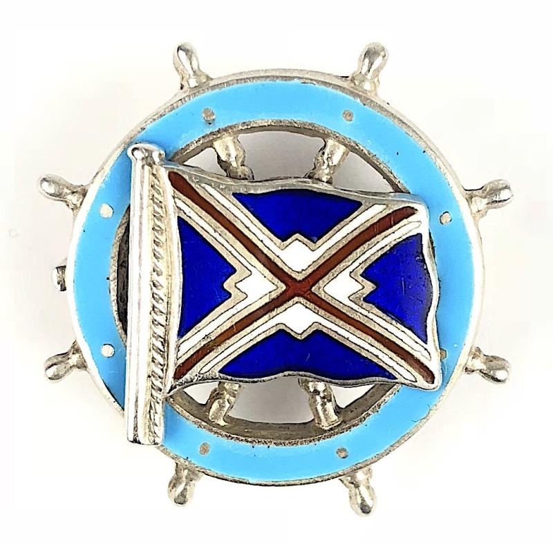 Union-Castle Mail Steamship Co 1913 silver ships wheel badge by Michael Emanuel Southampton
