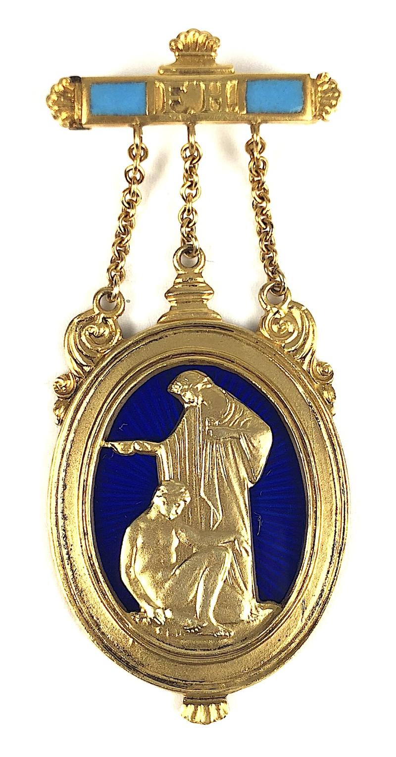 Royal Masonic Hospital 1936 Hm 9ct gold Governors Badge & Case