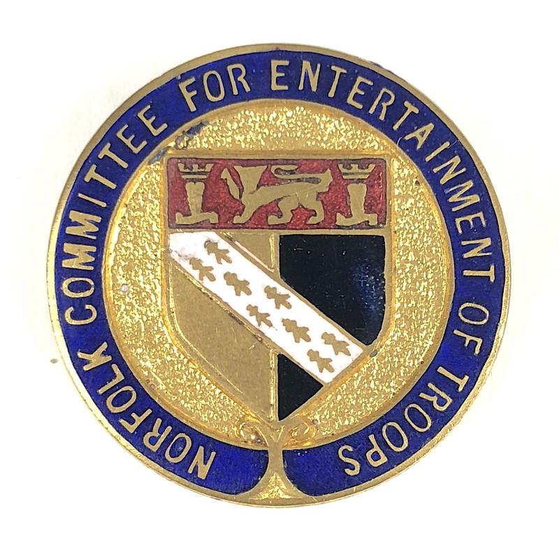 WW2 Norfolk Committee For Entertainment of Troops Home Front Badge