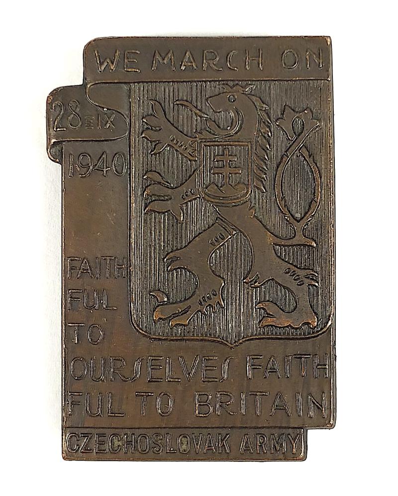 Czechoslovak Army 1940 We March On commemorative badge