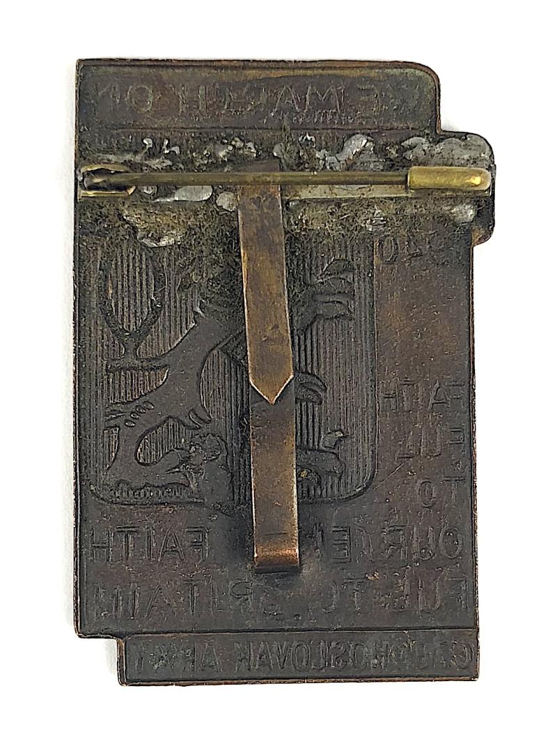Czechoslovak Army 1940 We March On commemorative badge