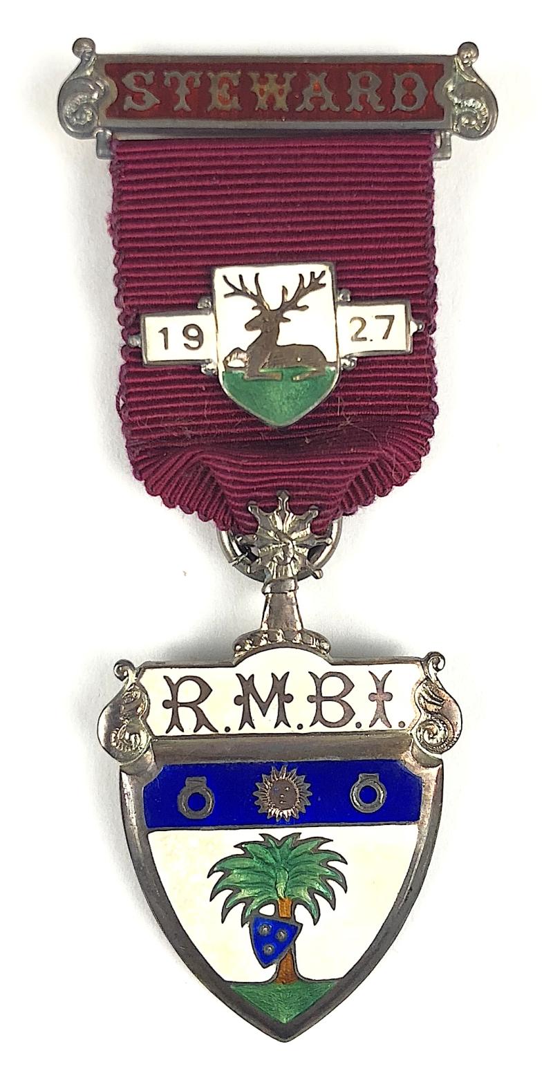 Royal Masonic Benevolent Institute 1927 Steward Silver Jewel