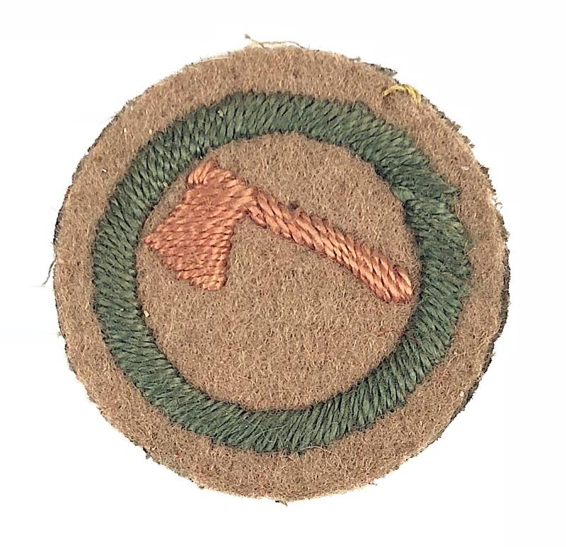 Boy Scouts Forester proficiency khaki felt cloth badge circa 1909 pattern