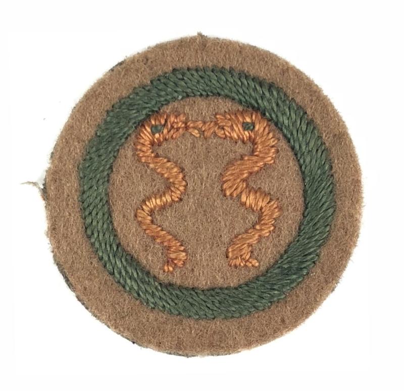 Boy Scouts Public Health proficiency khaki felt cloth badge circa 1909 pattern