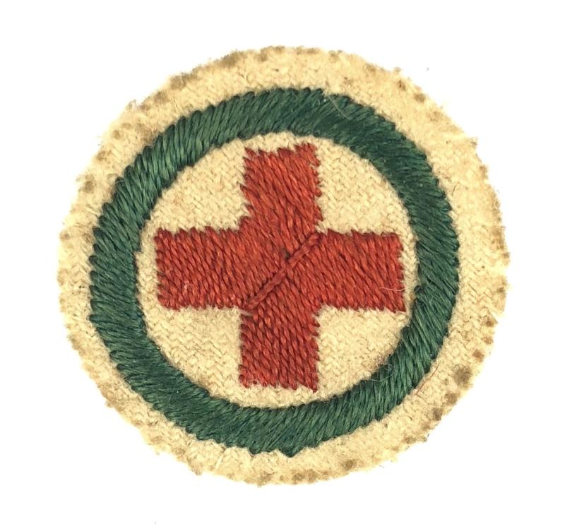 Boy Scouts Ambulance proficiency white felt cloth badge circa 1909 pattern