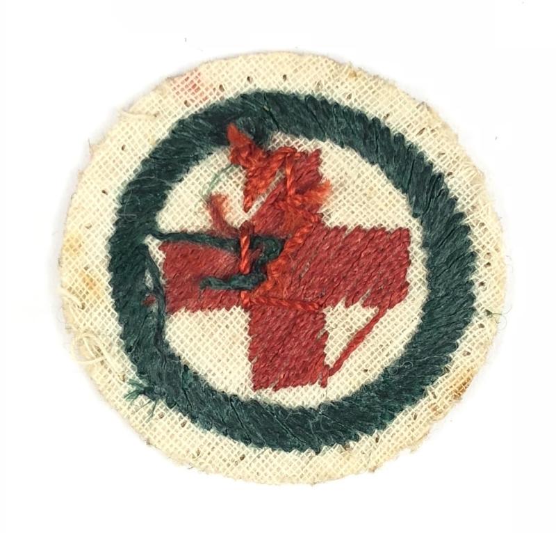 Boy Scouts Ambulance proficiency white felt cloth badge circa 1909 pattern
