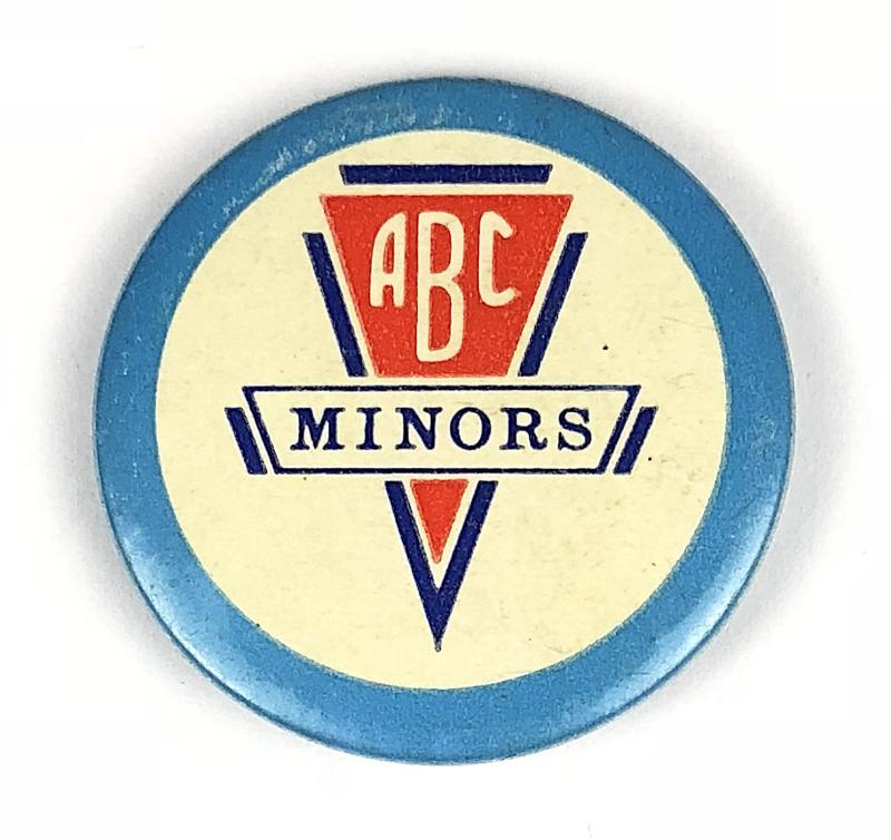 ABC Minors Saturday Cinema Club for children tin button badge