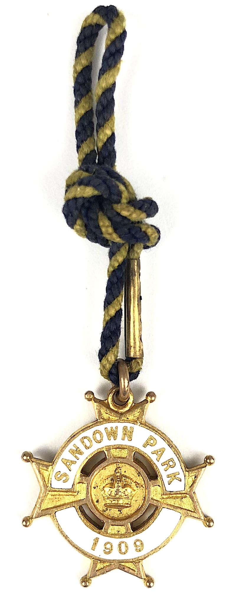 1909 Sandown Park Racecourse Edwardian horse racing club badge
