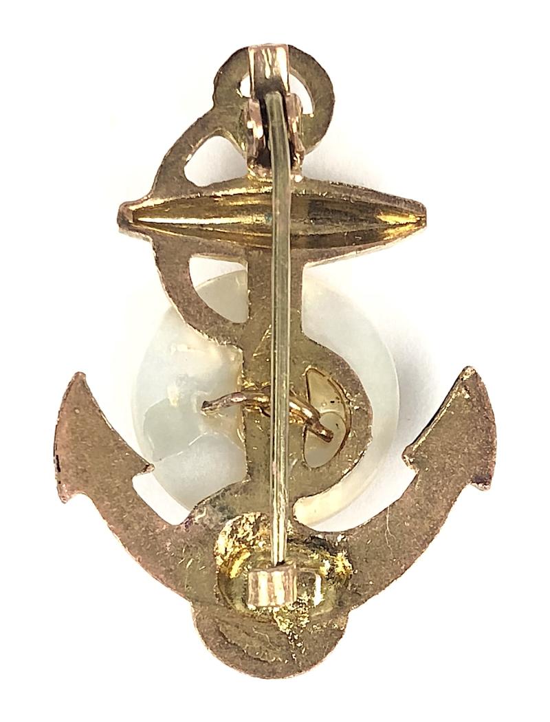 Royal Marines Mother of Pearl Gilt Anchor Regimental Sweetheart Brooch
