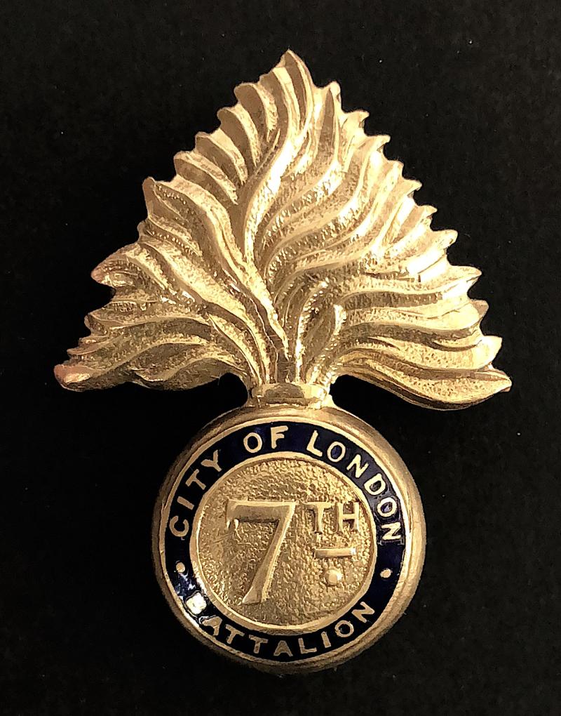 7th City of London Battalion gilt and enamel sweetheart brooch