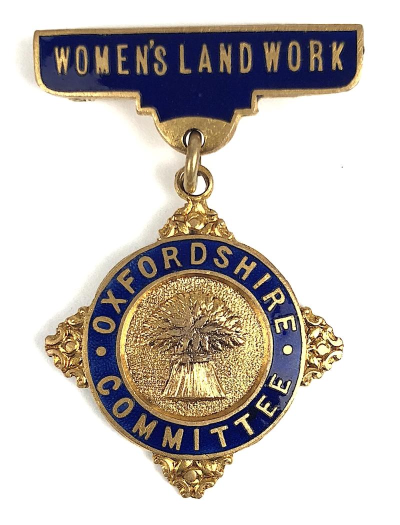 WW1 Womens Land Worker Oxfordshire Committee Badge