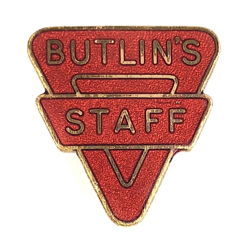 Butlins Holiday Camp Blue Inverted Triangle Numbered Staff Badge