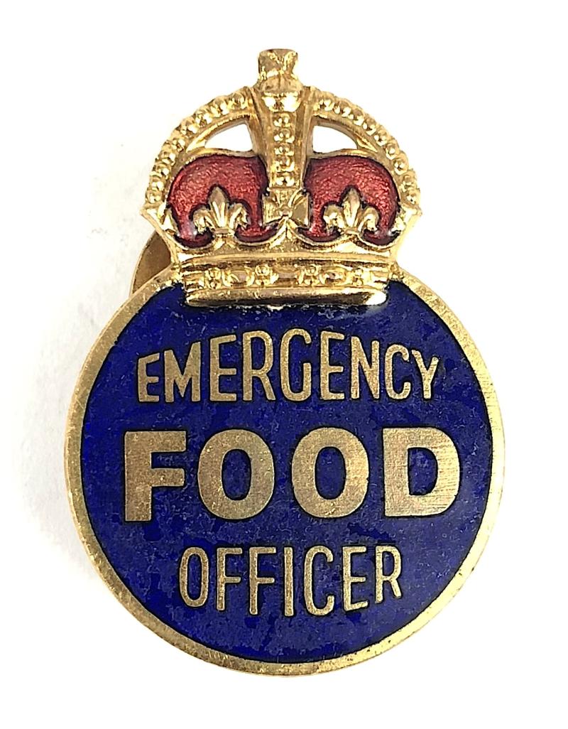 WW2 Ministry of Food Emergency Food Officer badge H.W.Miller