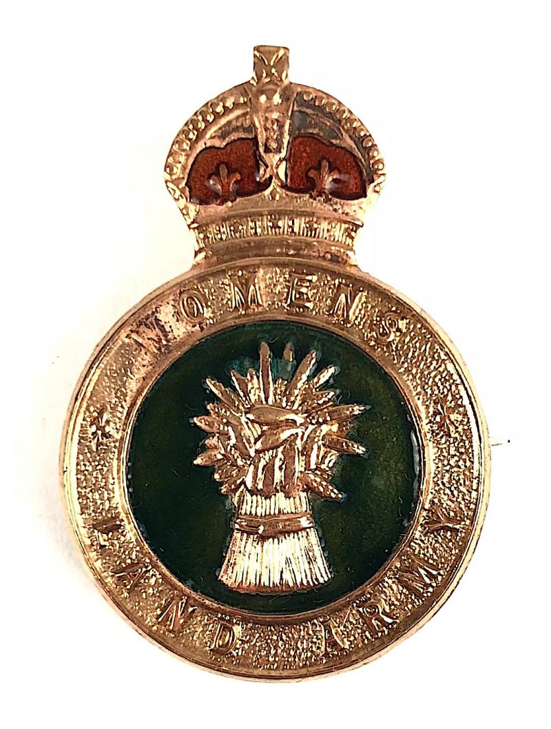 WW2 Womens Land Army WLA hat and uniform pin badge